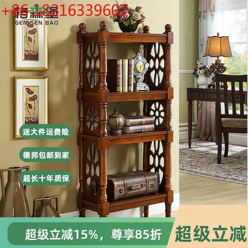 

Solid wood shelf bedroom European children's bookshelf bookcase floor-to-ceiling American partition
