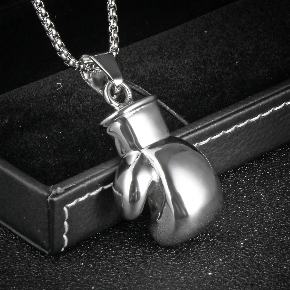 Boxing Gloves Pendant Necklace Domineering Men's Boxing Gloves Fitness Sports Accessories