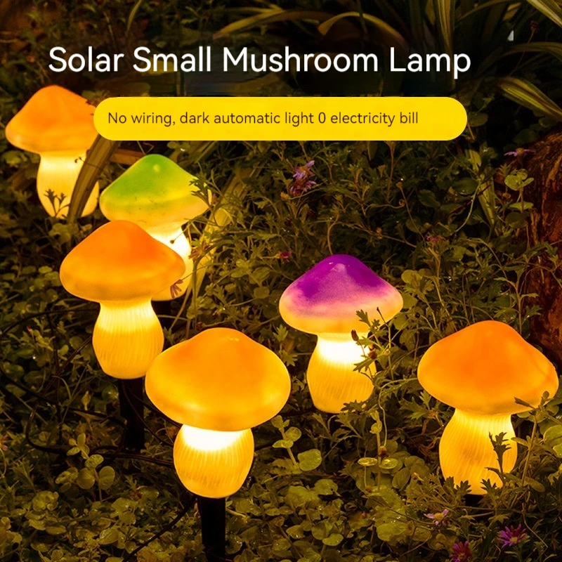 5-Pack Solar Mushroom Lights for Garden Decor Waterproof Outdoor Multi-Colored LED Fairy Lamp Christmas Halloween Yard Lawn