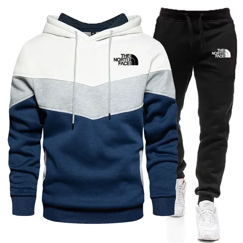 

Men's Autumn and winter brand casual hoodie sweatshirt + Sweatpants 2 sets sportswear men's pullover jacket set