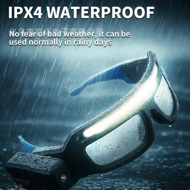 Multi Functional Glasses Light Outdoor Type-C Charging Warning Headlight Cycling Compact And Portable Sensing Headlamp