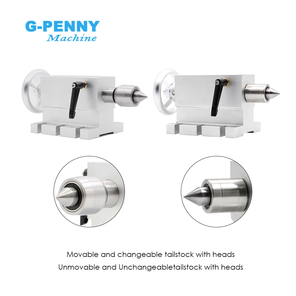 3/4Jaw 100mm CNC 4th Axis CNC dividing head/Rotation Axis/A axis kit Nema23 Gapless harmonic gearbox + Tailstock for CNC Machine