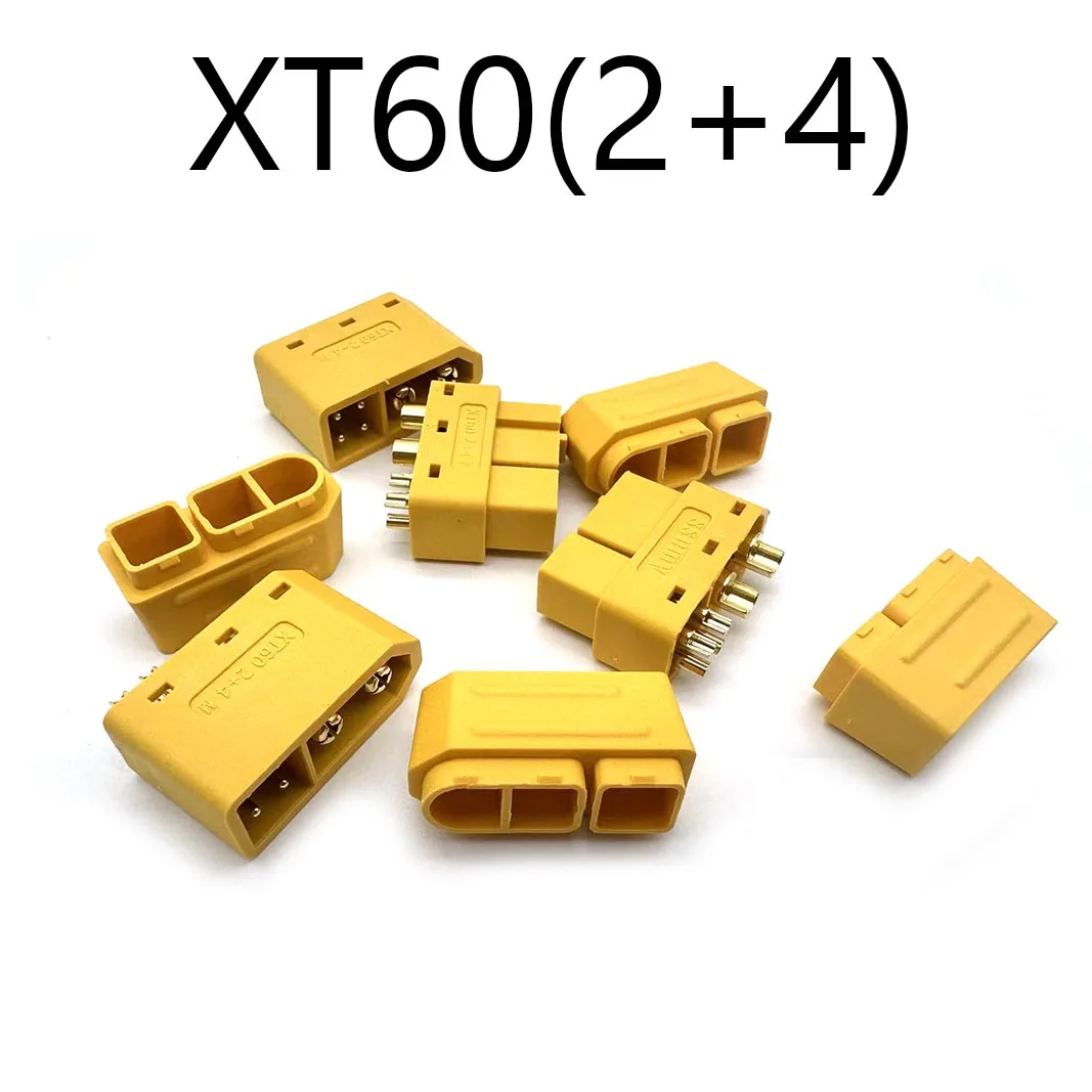 1 مجموعات الأصلي Amass XT60 (2 + 4) ذكر أنثى المكونات مع إشارة دبوس وغمد لحام سلك نموذج الملحقات
