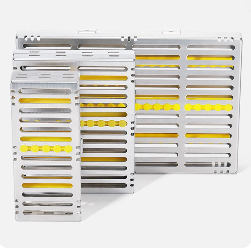 صندوق تعقيم الأسنان من الفولاذ المقاوم للصدأ لتخزين صندوق التعشيق، صندوق وضع أدوات الفم المقاوم لدرجات الحرارة العالية