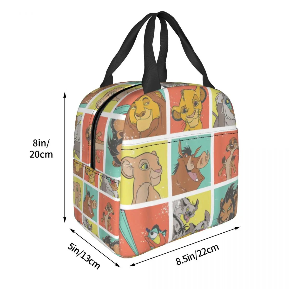 The Lion King Characters 90s Cartoon Insulated Lunch Bags Leakproof Lunch Container Thermal Bag Tote Lunch Box Travel Food Bag