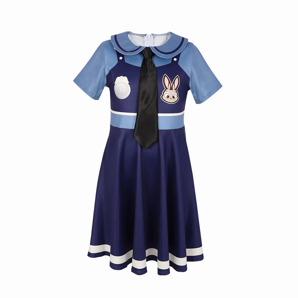 Roses Cosplay Costume made for Zootopia Cosplay Zooto Judy Hopps Green Printed T-Shirt and Purple Tie Nick Wilde Cosplay Costume
