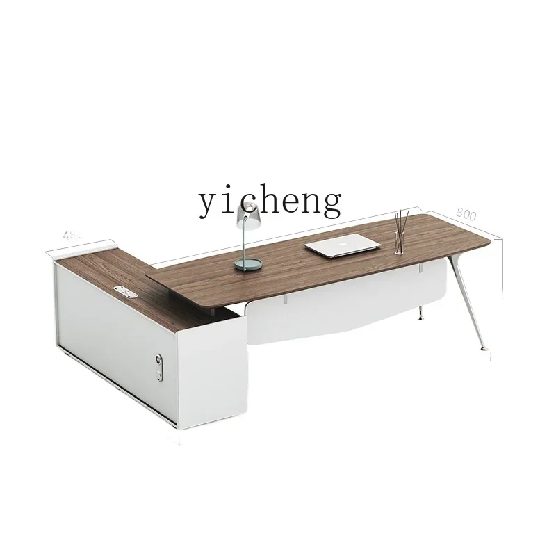 

D- simple modern light luxury fashion technology sense President's office boss table and chair combination large class table