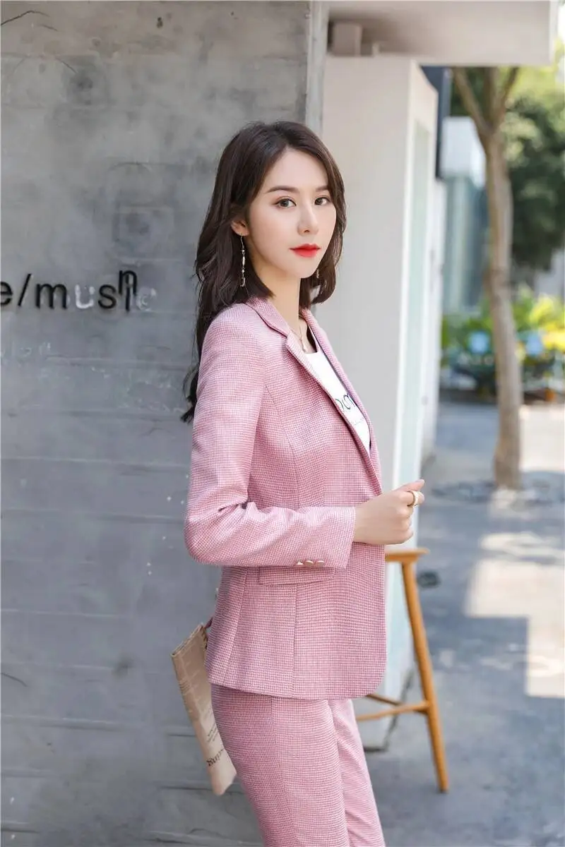 Nieuwigheid Groene Uniform Ontwerpen Broekpakken voor Vrouwen Zakelijke Werkkleding Pakken Professionele Blazers Set Carrière Interview Kleding