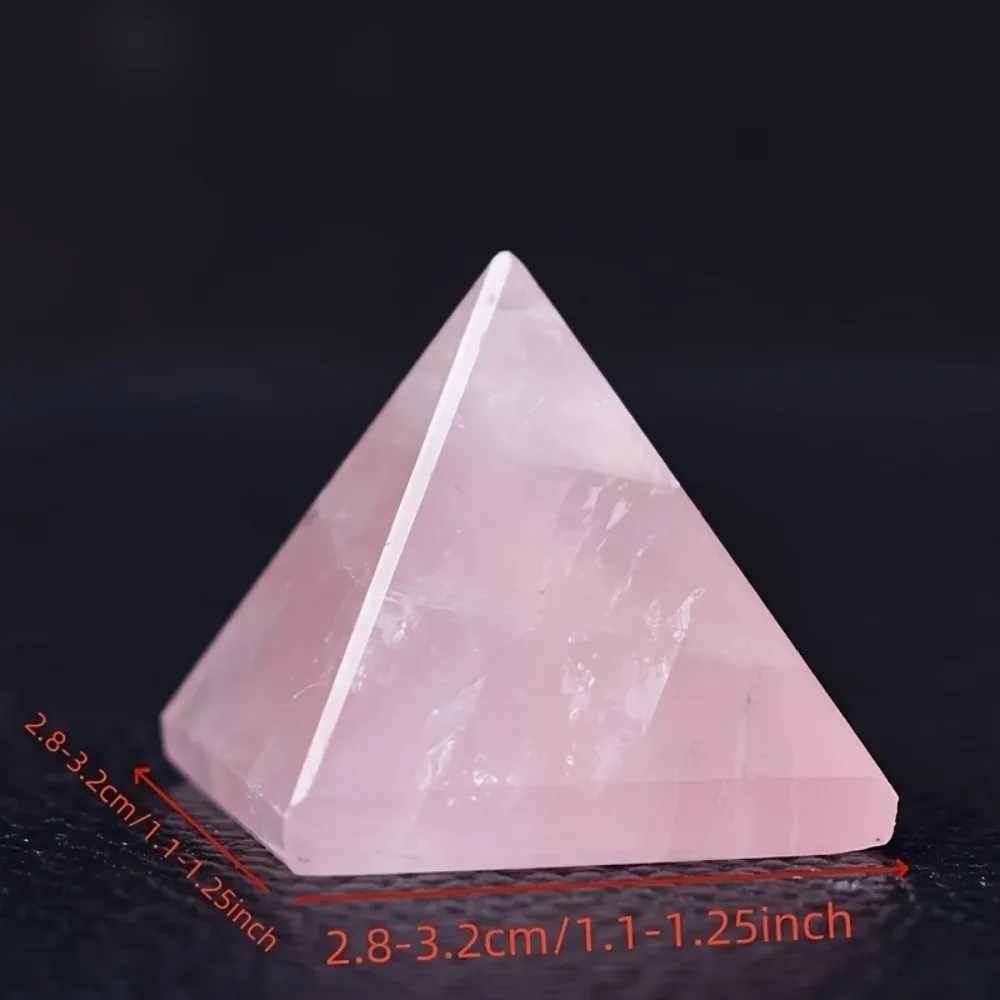 Rose Quartz Crystal Pyramid Healing Point Tower, Natural Stone Chakra Reiki Meditation Decor, Feng Shui Energy Gift