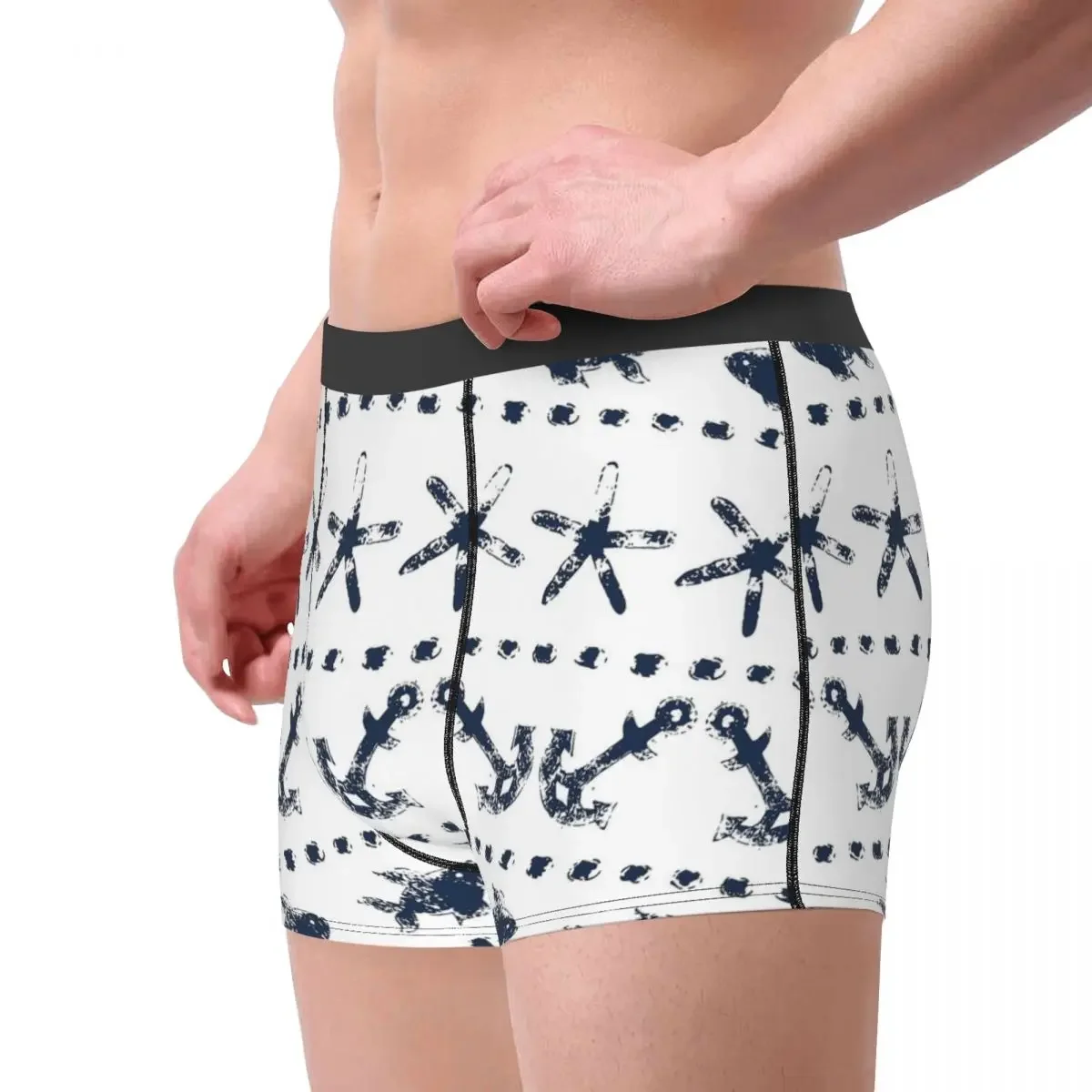 Anchor Animals of The Sea Clever Gentle Free And Happy Underpants Breathbale Panties Male Underwear Ventilate Shorts Briefs