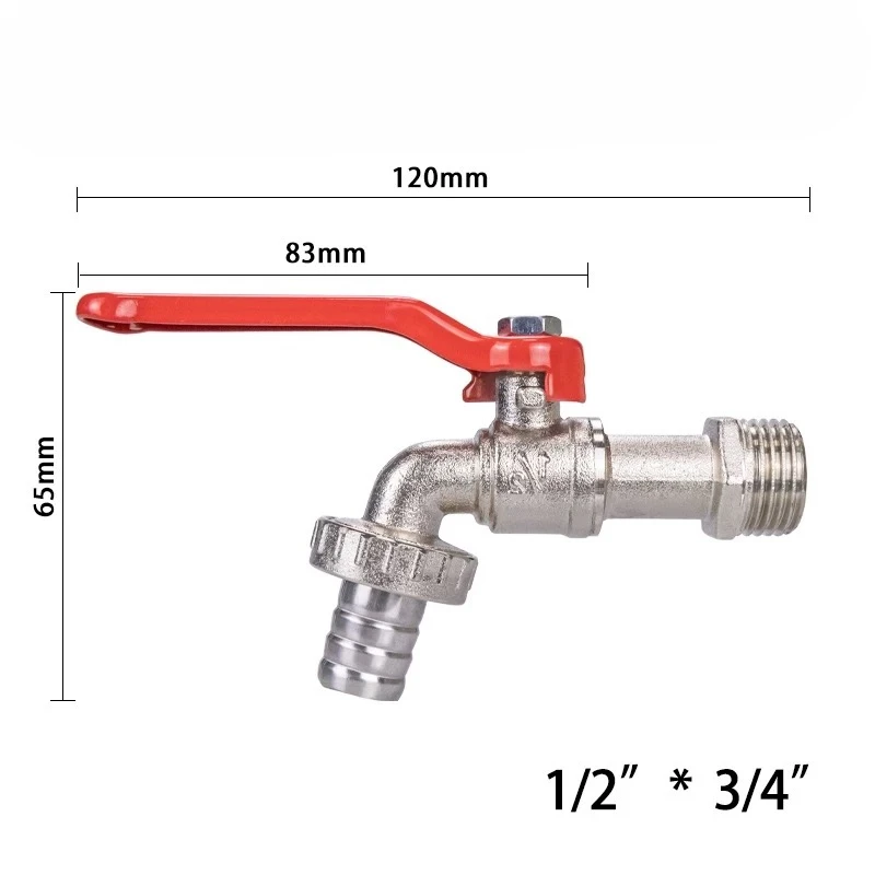 1/2inch Garden Irrigation Faucet Brass IBC Tank Water Tap Single Outlet Valve Replacement Antifreeze Accessories 1PCS