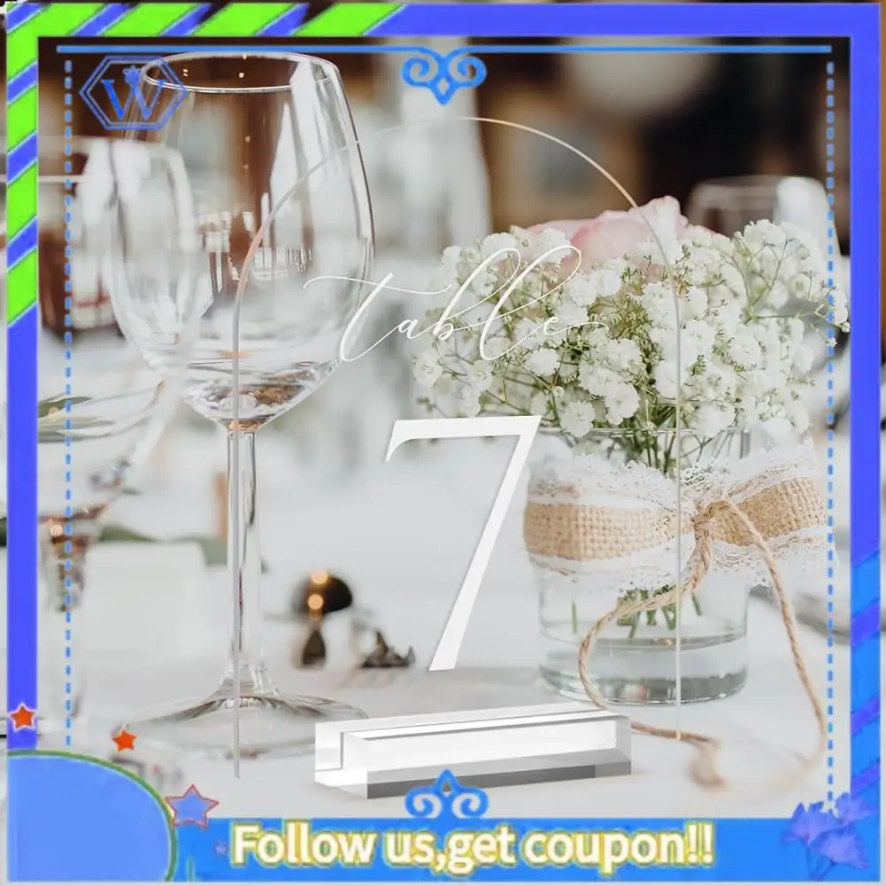 

Easy To Use Clear Arch Table Numbers For Wedding,5X7in Arched Acrylic Table Numbers 1-10+Stands,Clear Acrylic Arch Tabletop Sign