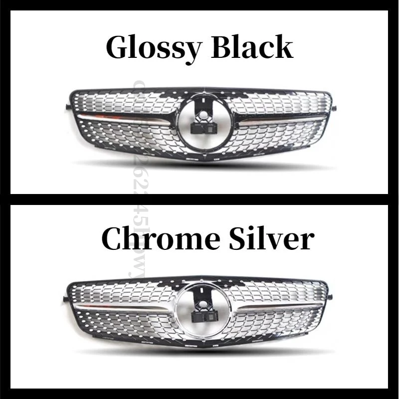 Front Bumper Grilles For Mercedes Benz W204 C Class 2008-2014 C180 C200 C250 C300 C350 Tuning Sport Diamond AMG GT Style Grill