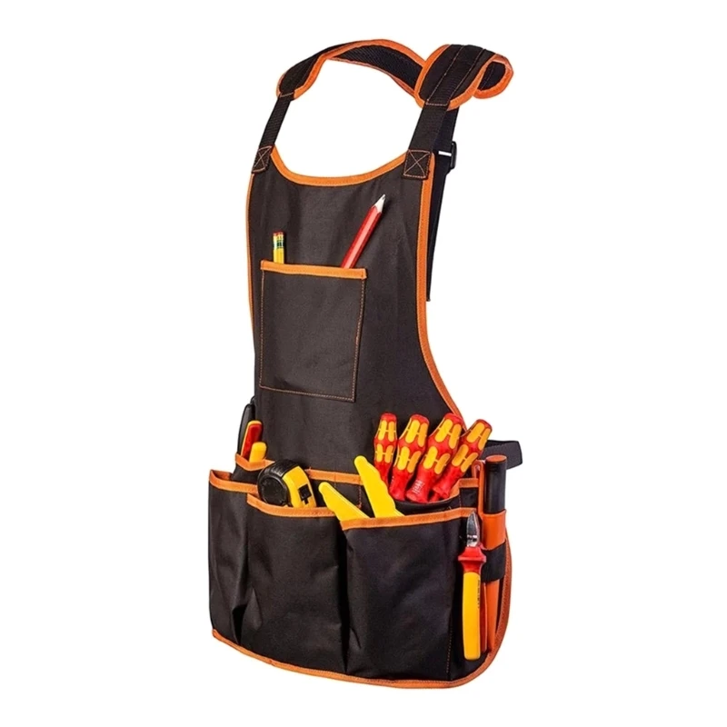 Grembiule da lavoro con 10 tasche per attrezzi, grembiule per lavorazione del legno Grembiule per attrezzi durevole in Oxford