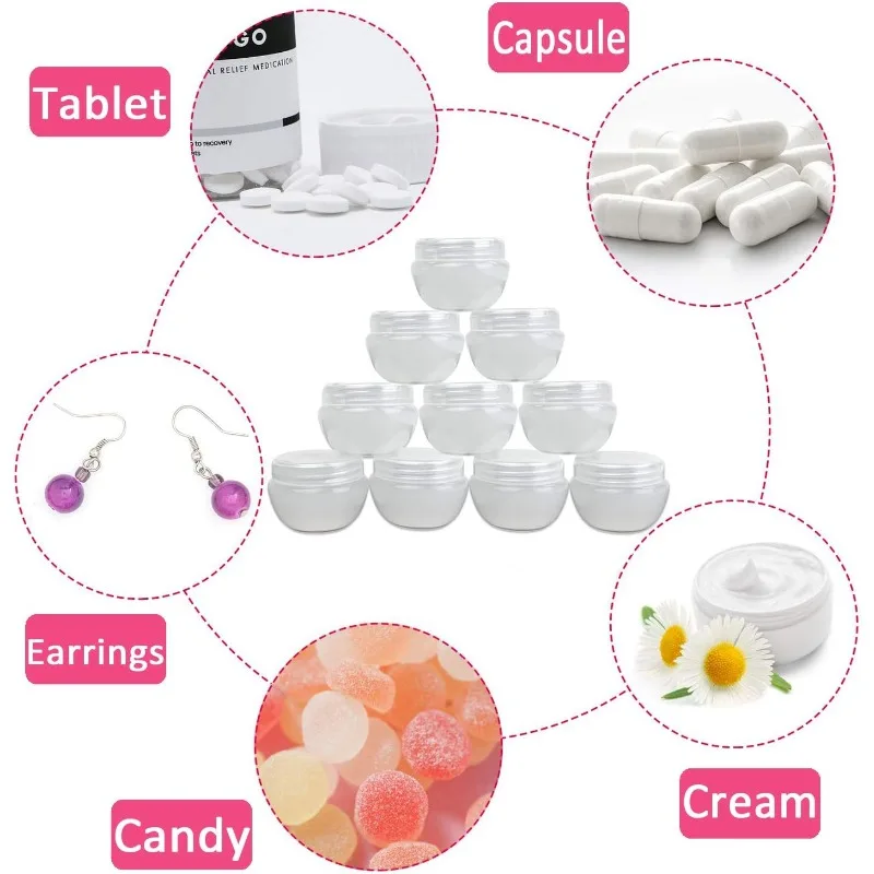 20 stuks 10 ml / 10g lege doorzichtige cosmetische potten plastic hervulbare reismonstercontainer potten voor make-up crèmes lotions