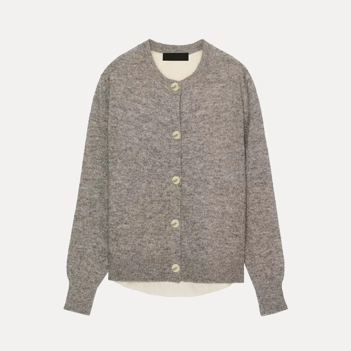 

Faionable Knitted Jaet Women's Spring 2026 New Arrival Patchwork Waist Belt Personali Sle Long Sve Regular Length