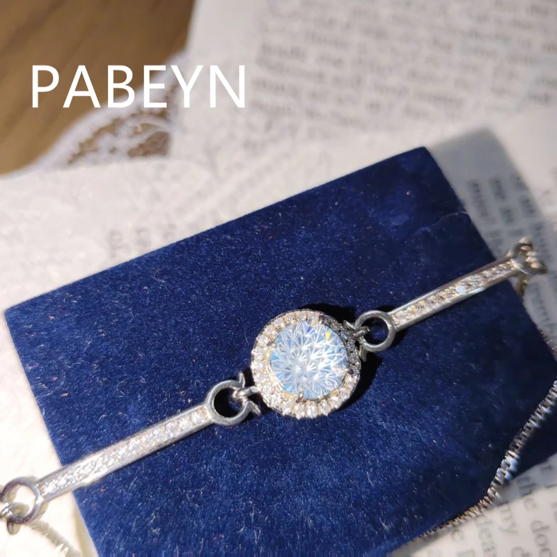 925 Sterling Silver Fashion Dahlia Cut Princess Round Bag Zircon Bracelet Birthday Party Anniversary Gift Ladies Bright Jewelry