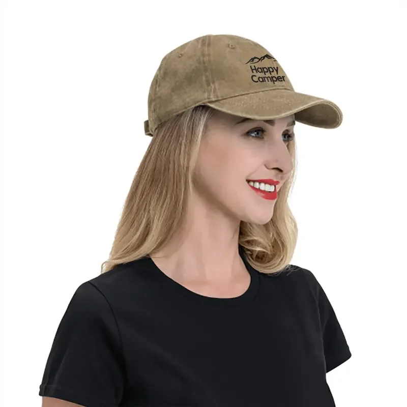 Camper Camping Multicolor Hat Peaked Women'S Cap Black Mountain Personalized Visor Protection Hats