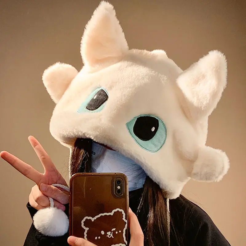 سميكة ودافئة الشتاء لطيف الكرتون أفخم قبعة مع الشتاء الدفء والحماية من البرد الصوف سميكة ركوب الأذن قبعة بلا أسنان Desi