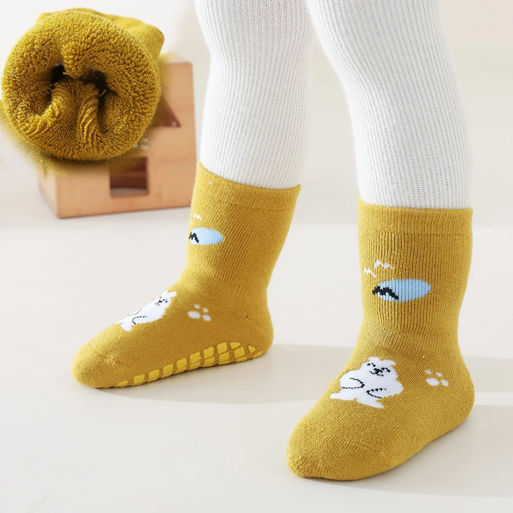 

Newborn Infants Winter Anti Slip Long Socks With Print Children Boys Girl Kids Toddler Baby Cotton Terry Warm Kawaii Cute Sock