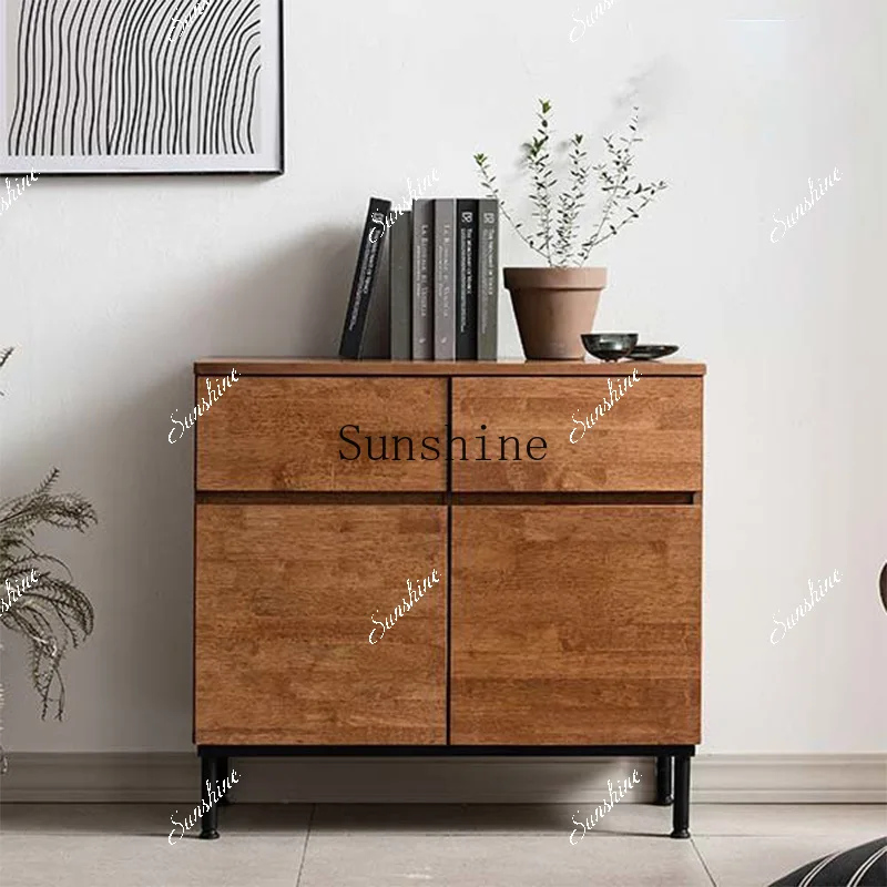 

Pure solid wood dining side modern simple tea living room large capacity storage household kitchen bowl cabinet FT