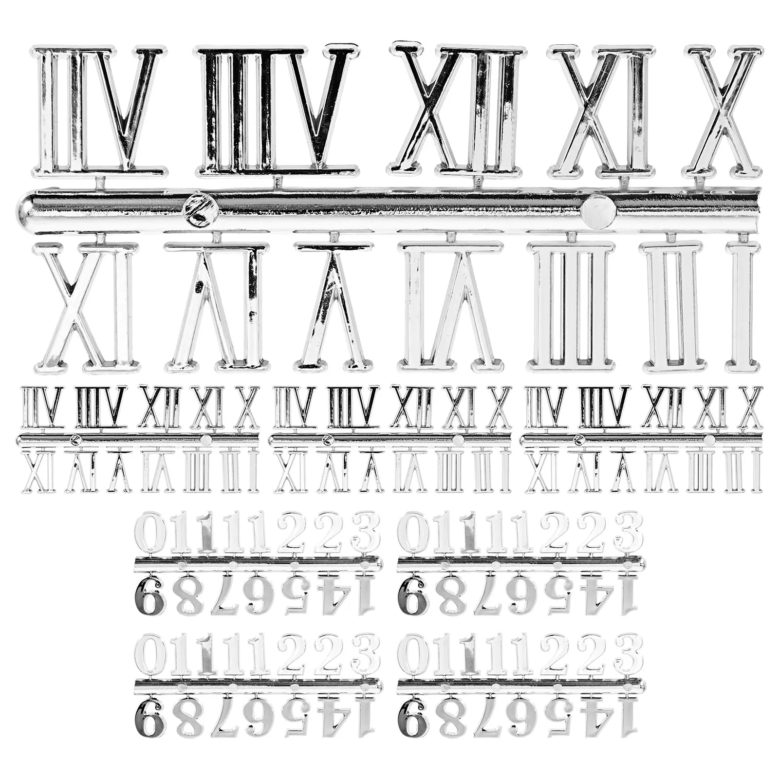 

8Pcs Clock Numerals DIY Wall Clock Numbers Kit Replacement Arabic and Roman Numerals for Home Office Decorative Timepiece