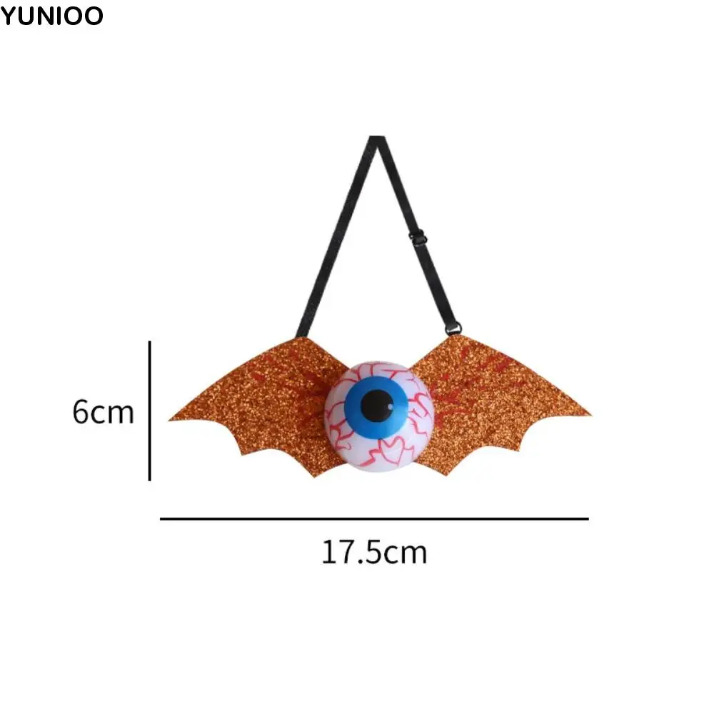 

Spooky Halloween Light Up Eyeball Tie Adjustable Straps Realistic Gold Dust Bat Bow Tie Haunted Reusable Halloween Tie Props