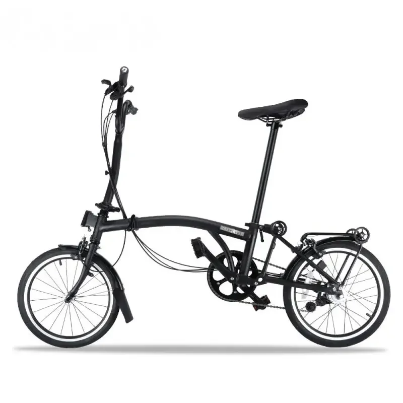 16 Inch Retro External 2 Speed Dual V-Brake Bicycle Portable Tri Fold Frame 13T Wheel Small Folding City Outdoor Bicycle