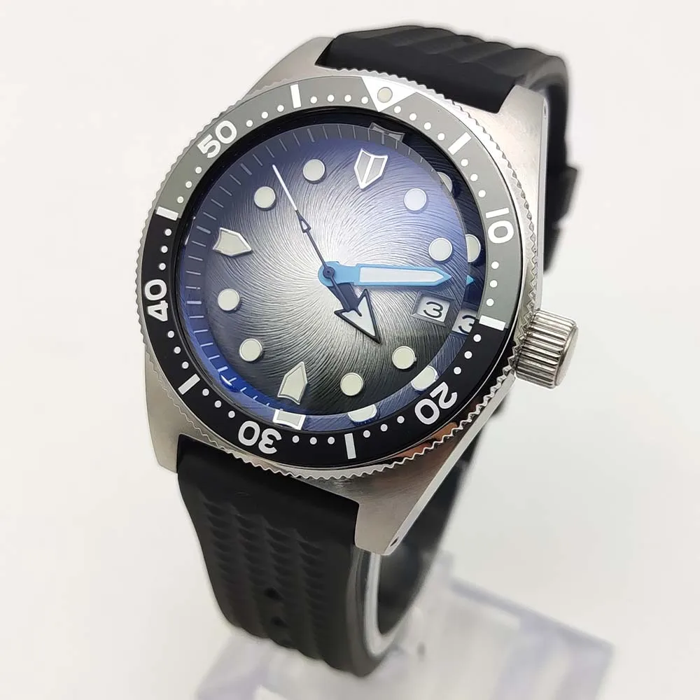 Men's AR Blue Film Sapphire Crystal Watch NH35 Automatic Mechanical Movement Two Colour Bezel Sterile Dial Men's Watch Clock