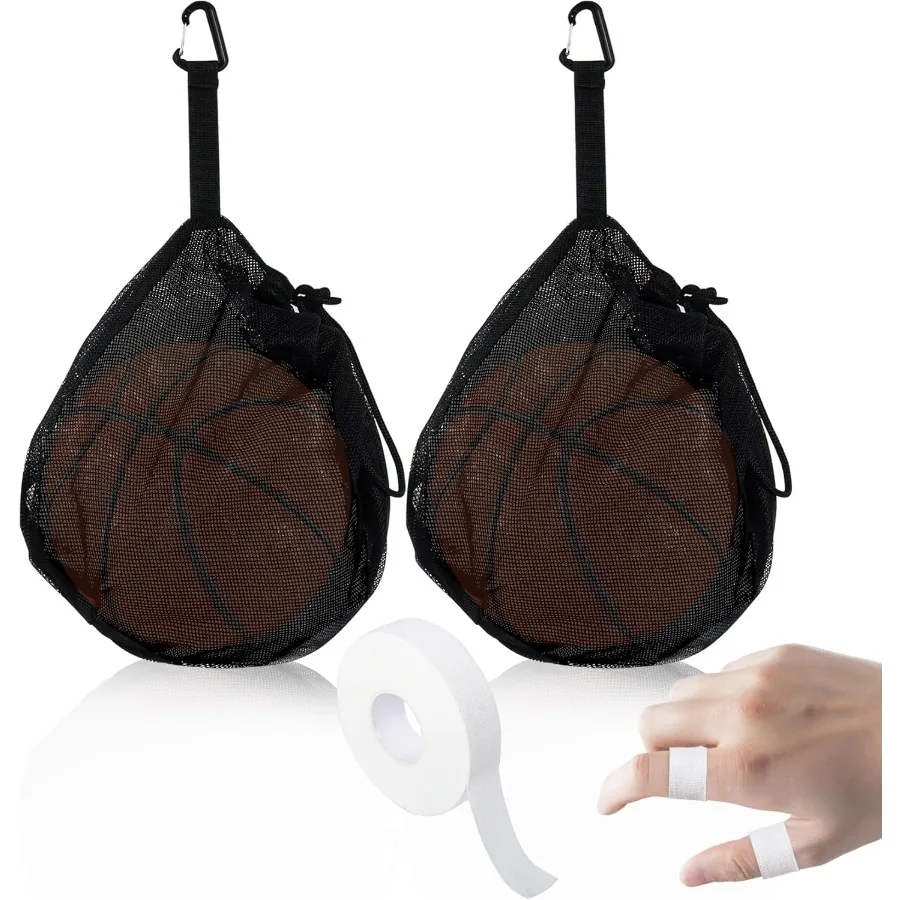 Сумка для одного мяча из 2 предметов с аксессуарами. Сетчатая сумка для переноски с регулируемым шнурком и зажимом. Спортивная сумка для баскетбола, волейбола.