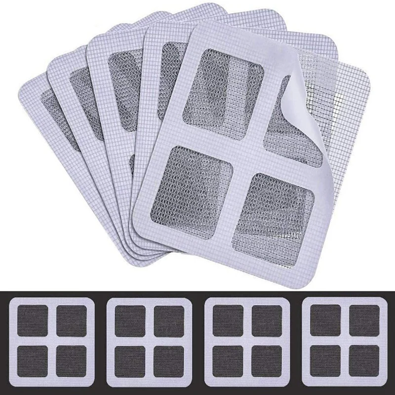 

100 PCS Strong Adhesive Window Vinyl Screen Patch Suitable For Covering Holes Tears Instantly