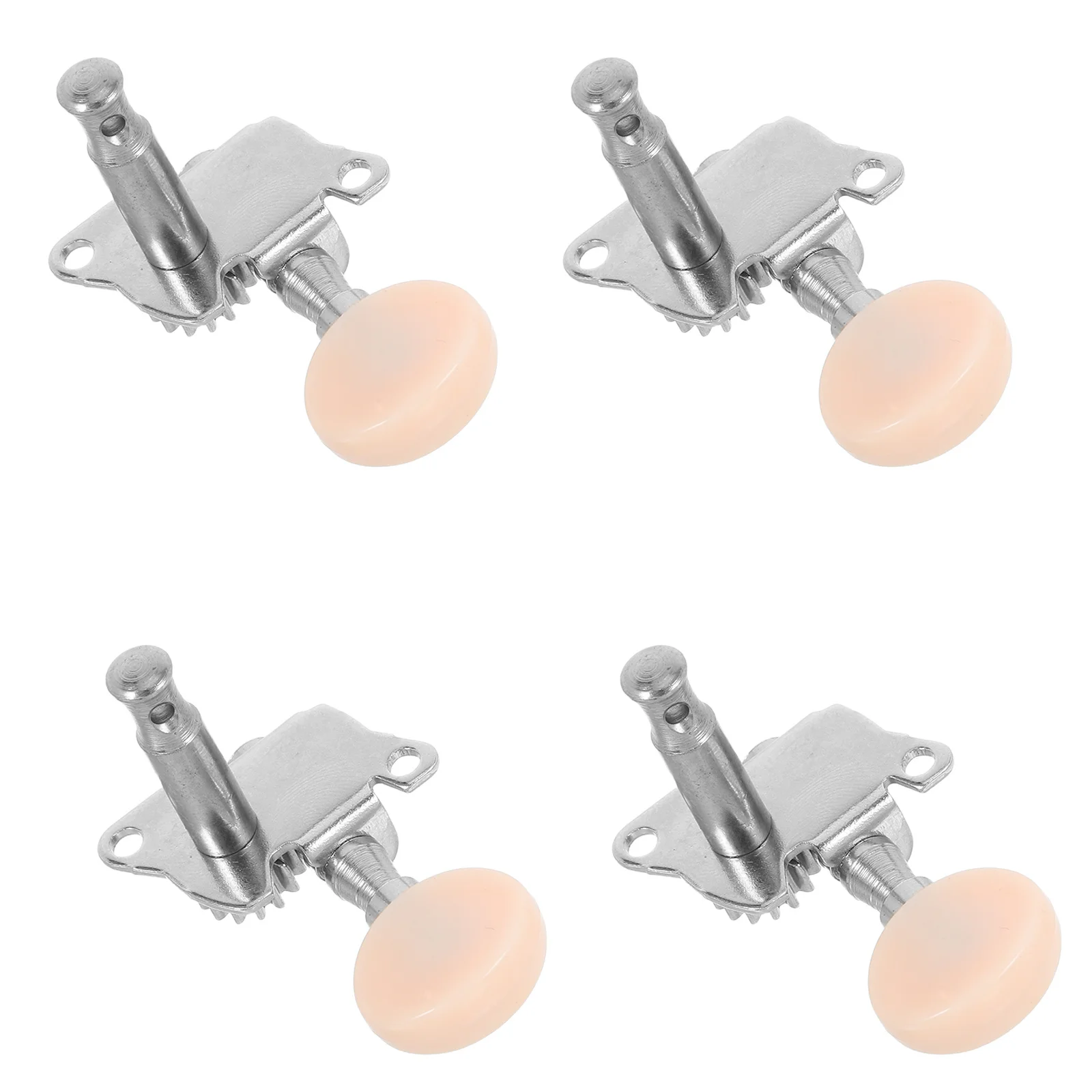 

4Pcs Ukulele Supplies Tuning Pegs 2R2L Layout Single Gear Short Steel Post Tuners for Acoustic Guitar Parts and Accessories