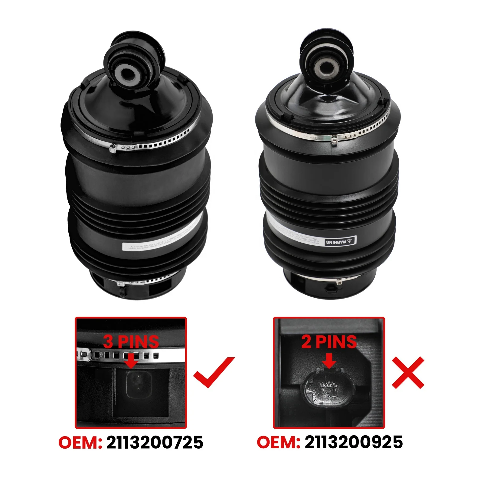 For Mercedes E-Class W211 CLS-Class W219 Rear Air Shock Strut Spring Bellow Bag