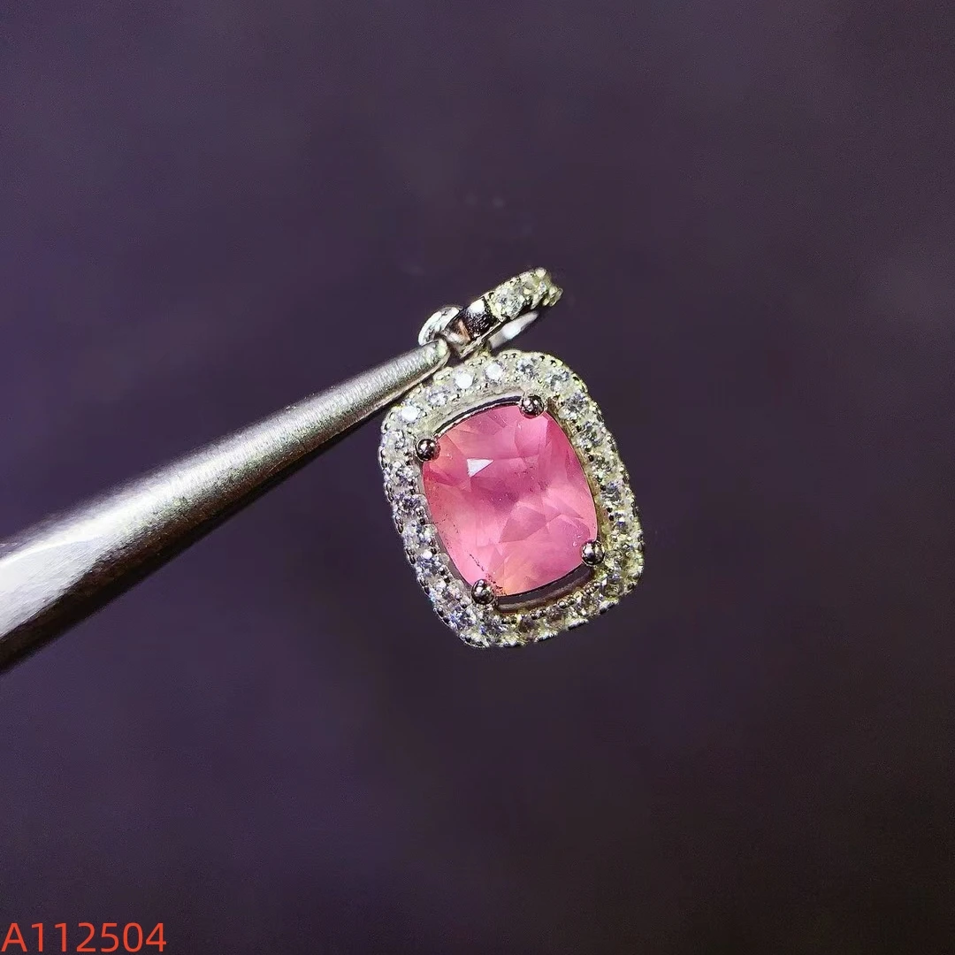 KJJEAXCMY Fine Jewelry Natural Spinel Women's Pendant S925 Silver Electroplating Process Inlaid High Clarity Support Testing