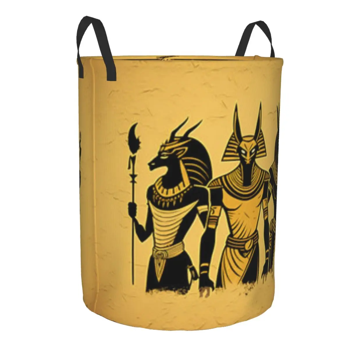 Dirty Laundry Basket Grungy Egyptian Gods Anubis Horus Folding Clothing Storage Bucket Home Waterproof Organizer