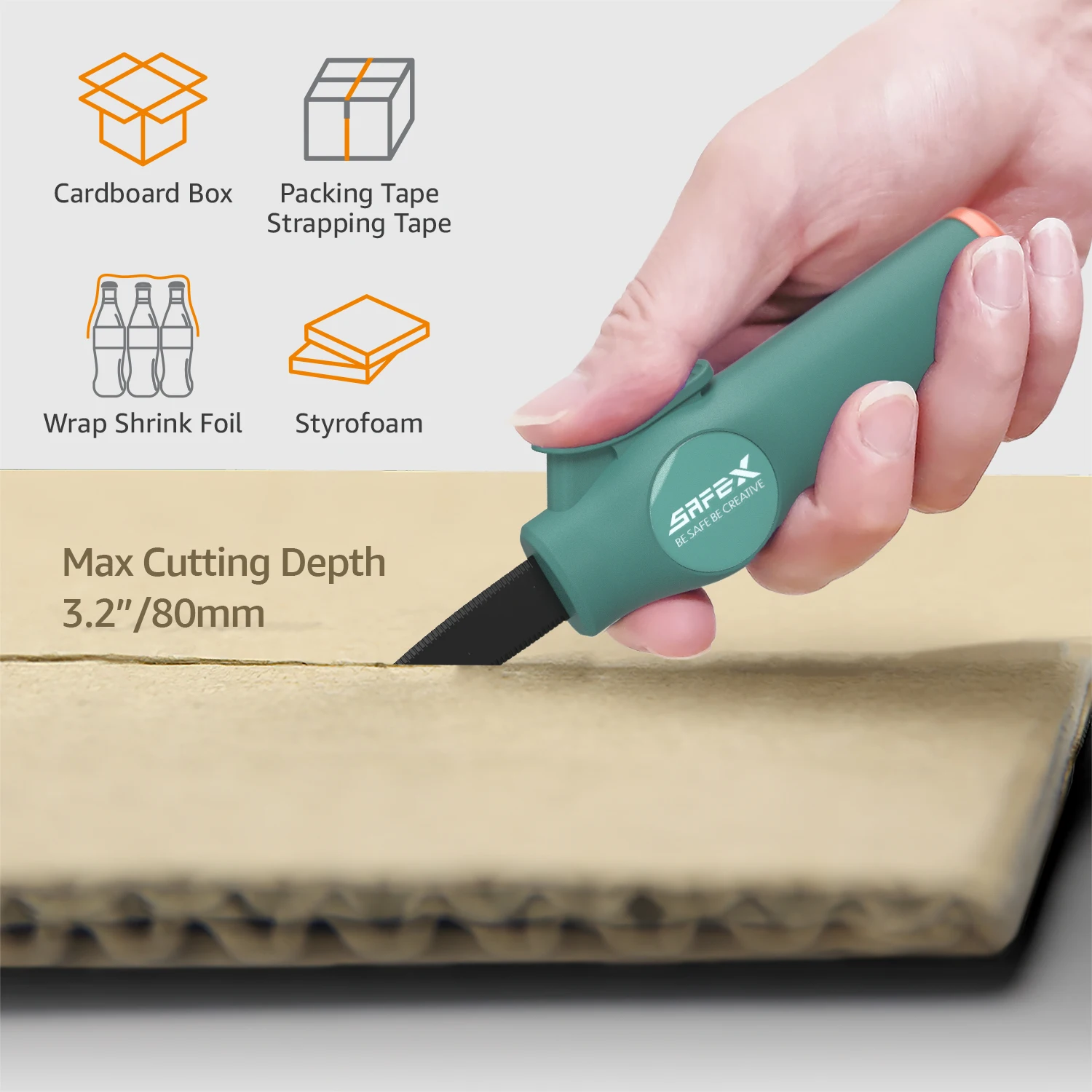 Safex,Safely Portable Express Parcel Push Utility Knife Multifunction Box Cutter Keychain Hook Blade Sharp Cutter Tool