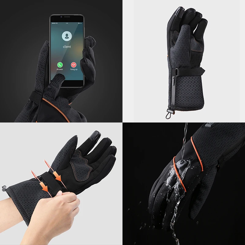 

Wholesale Warm Waterproof Golf Ski Gloves Outdoor Sports Equipment USB Heated Winter Gloves for Outdoor Cold Weather