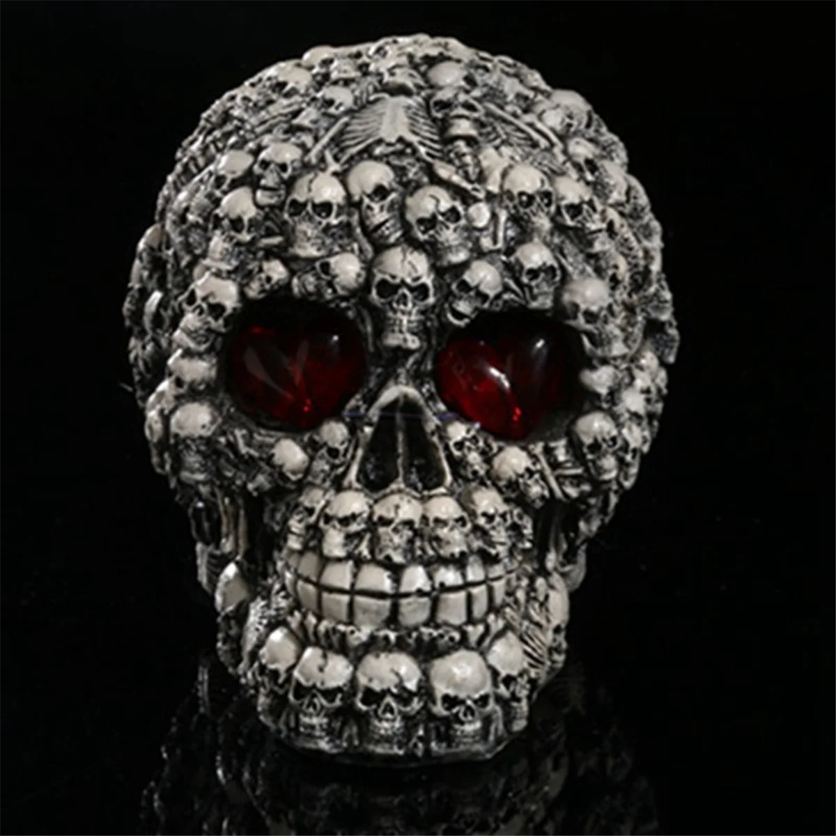 2025年+ ハンドメイド LEDアイ レジン スカルヘッド スタチュー スカル フィギュア 彫刻 ホームデコレーション クラフト ハロウィンデコレーション ギフト