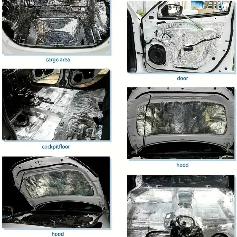 40X100/200cm Car Soundproofing Deadening Mat Sound Deadening Car Heat Noise Insulation Deadening Mat For Car Hood Engine Door image 6