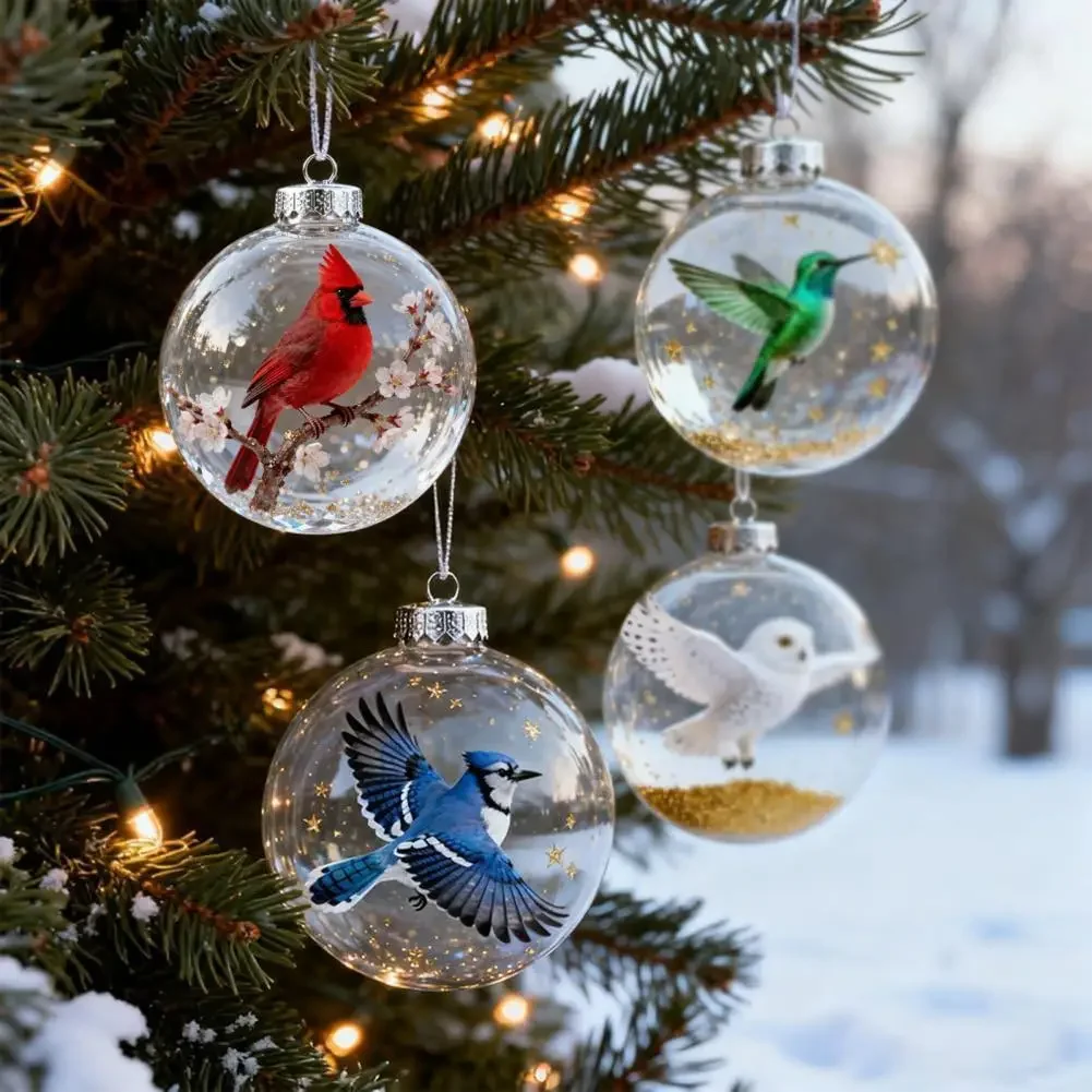 

Transparent Bird Christmas Ornaments For Tree Decor Eagless Owl Robins Bluebirds Cardinal Pendant For Holiday Indoor Decoration