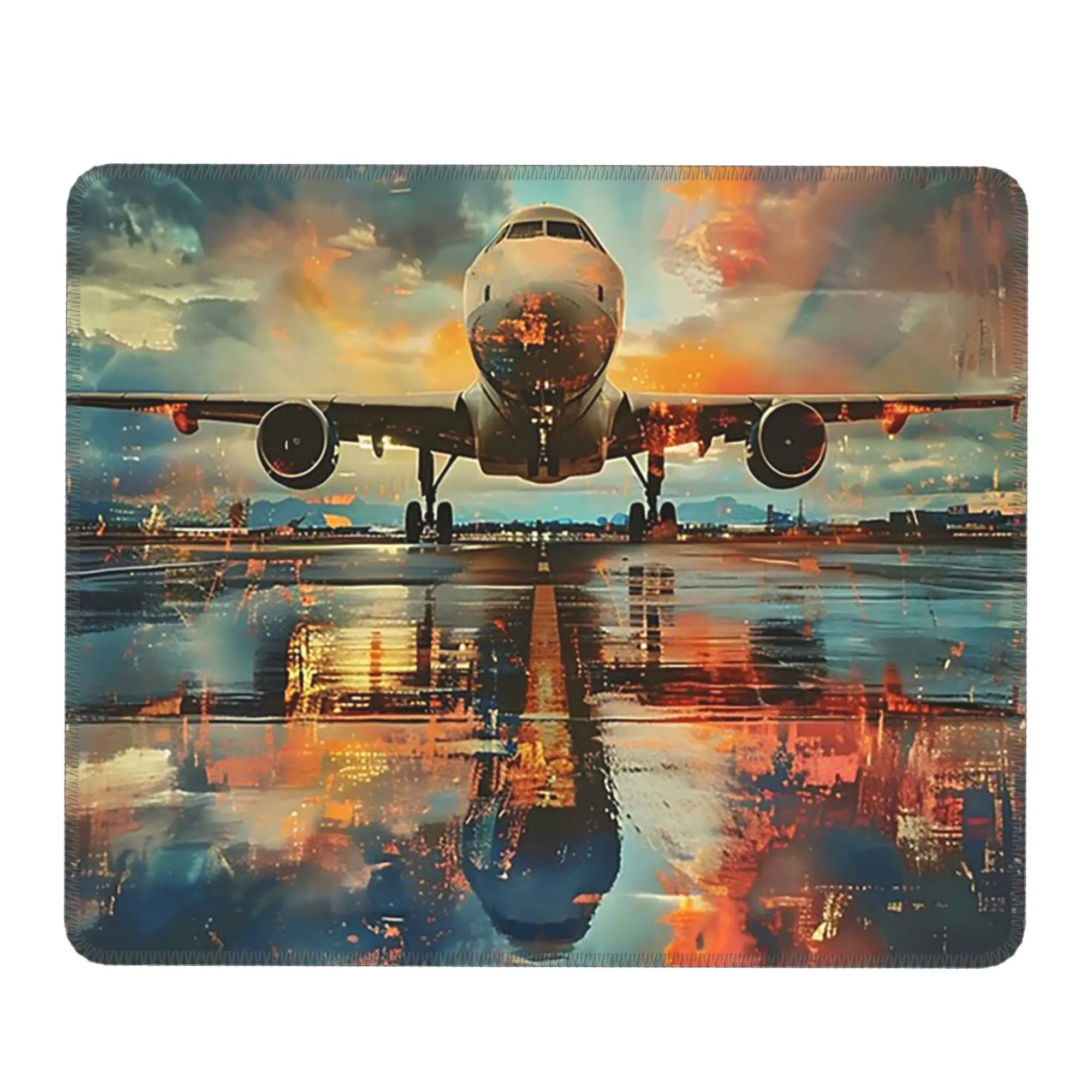 Airport Landing Sunset Print Mouse Pad Computer Keyboard Mouse Mat Gamer PC Laptop Desk Mat Office Table Mats
