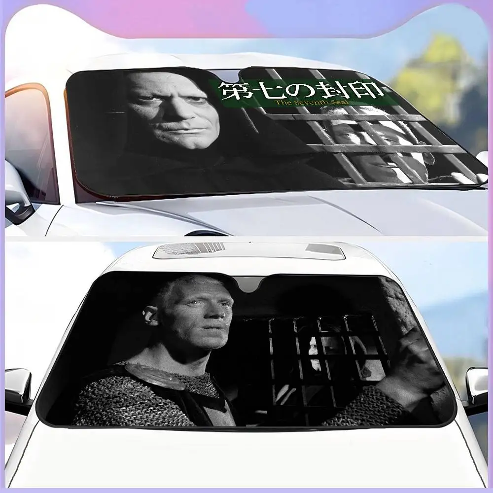 Movie T-The S-Seventh S-Seal Windshield Car Sunshade Funny Windshield Sun Shade Window Cars Folding Rays Sun Visor Protector view 2