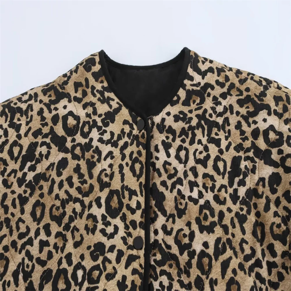 New Fashionable Lightweight Animal Print Jacket for Women\'s Clothing Cotton Coat Cotton Jacket