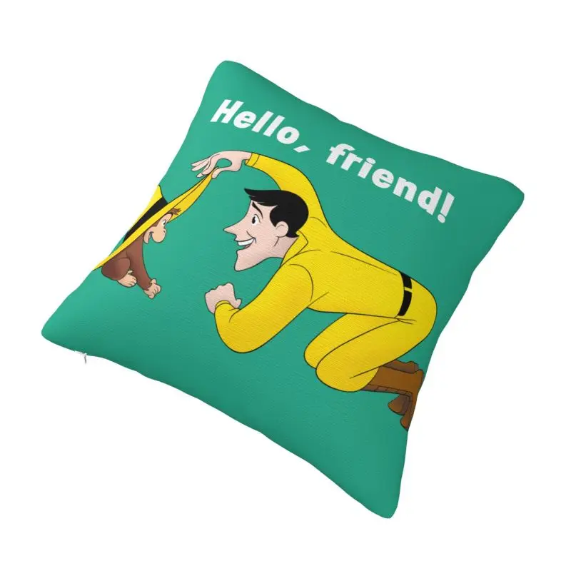 Custom George The Curious Monkey Thanks For Being A Friend Throw Pillow Case Nordic Cushion Cover Soft Pillowcase