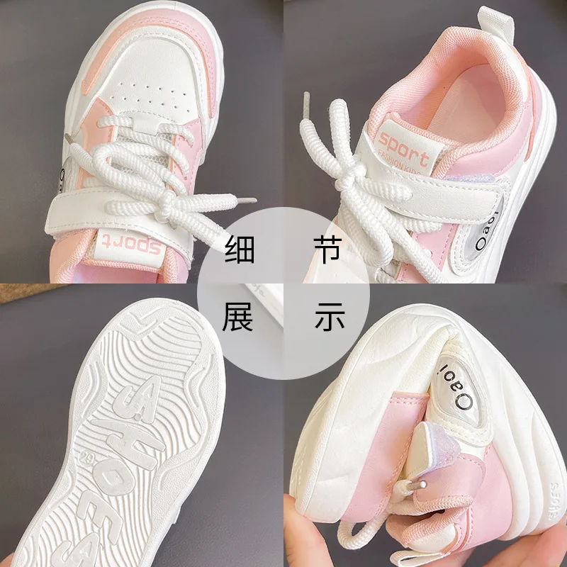 2025년 신상 유아 아동 패션 디자인 워킹 슈즈 스니커즈 화이트 논슬립 캐주얼 슈즈 소년용 통기성 아웃도어 보드 슈즈