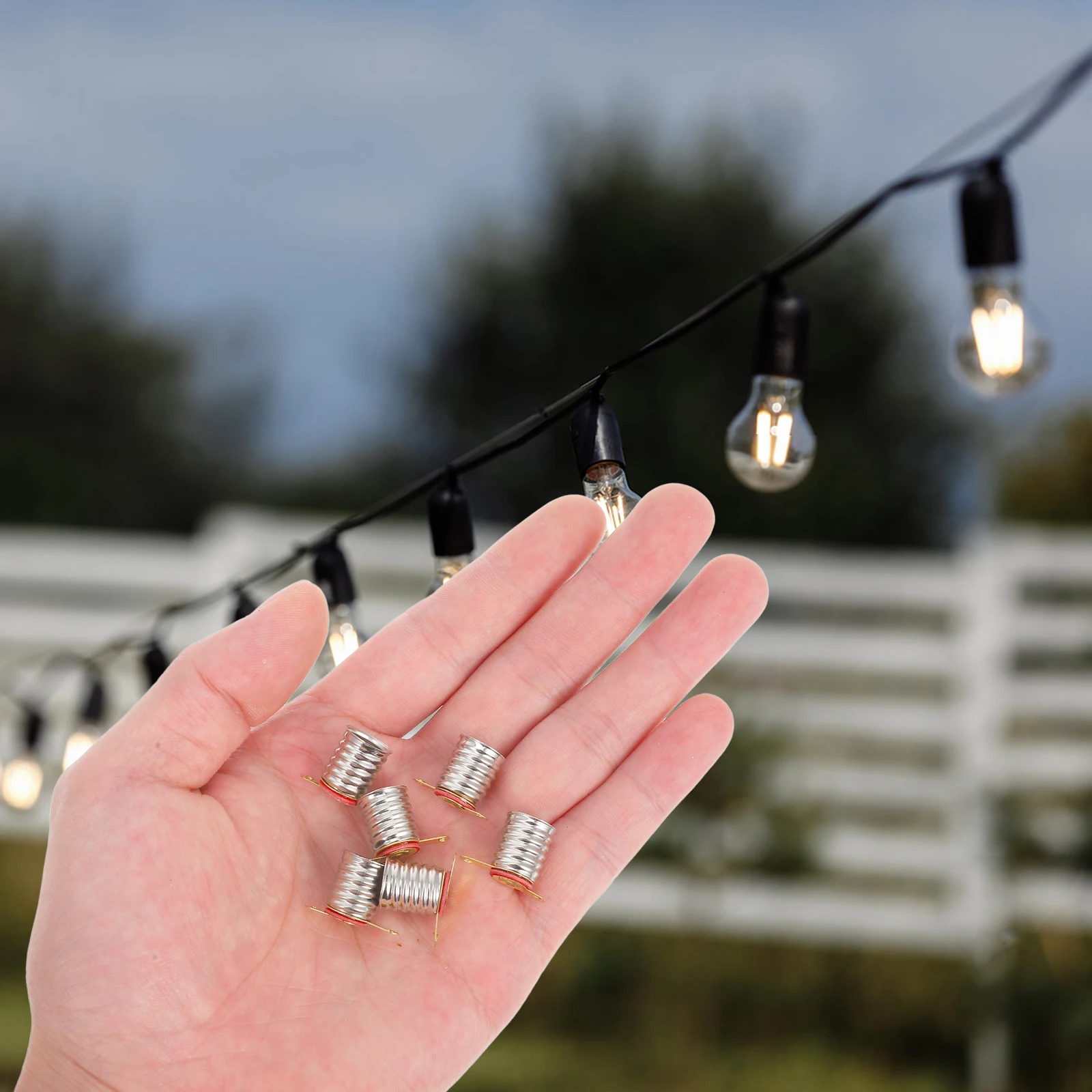 20pcs Lamp Holder Mini LED Bulb Socket Small Light Beads Screw Base Bracket Silver DIY Lighting Accessories Experimental