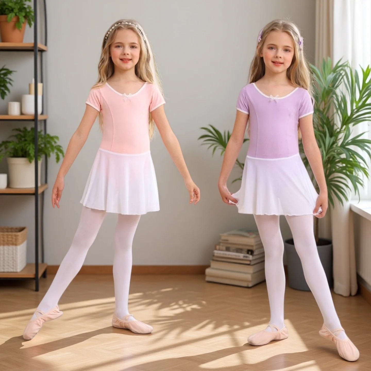 

Girls Ballet Dress Kids Ballet Tutu Dance Wear Dance Costumes Gymnastics Leotards Short Sleeve Skirt for Ballerina