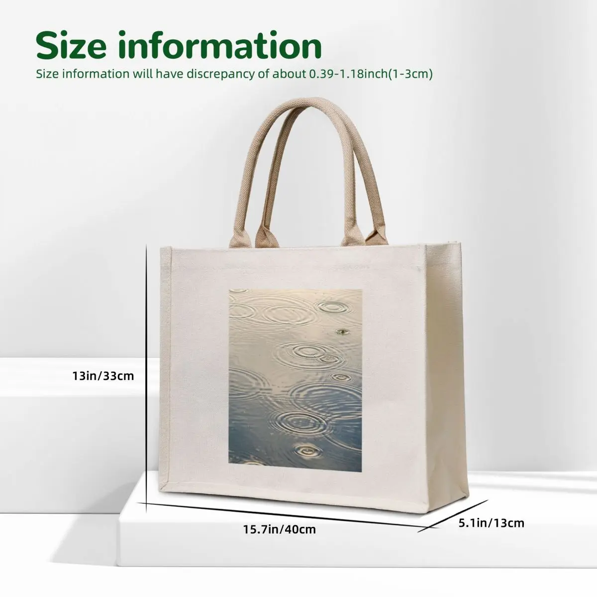 rain lake Tote Bag custom canvas bag supermarket folding bag tote screen Big women