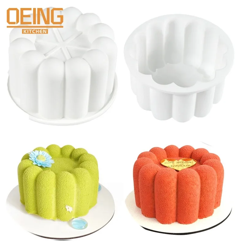 

3D Flower Silicone Chocolate Mousse Mould Round Bento Cake Pudding Dessert Baking Pan Pastry Decoration Tools Kitchen Bakeware