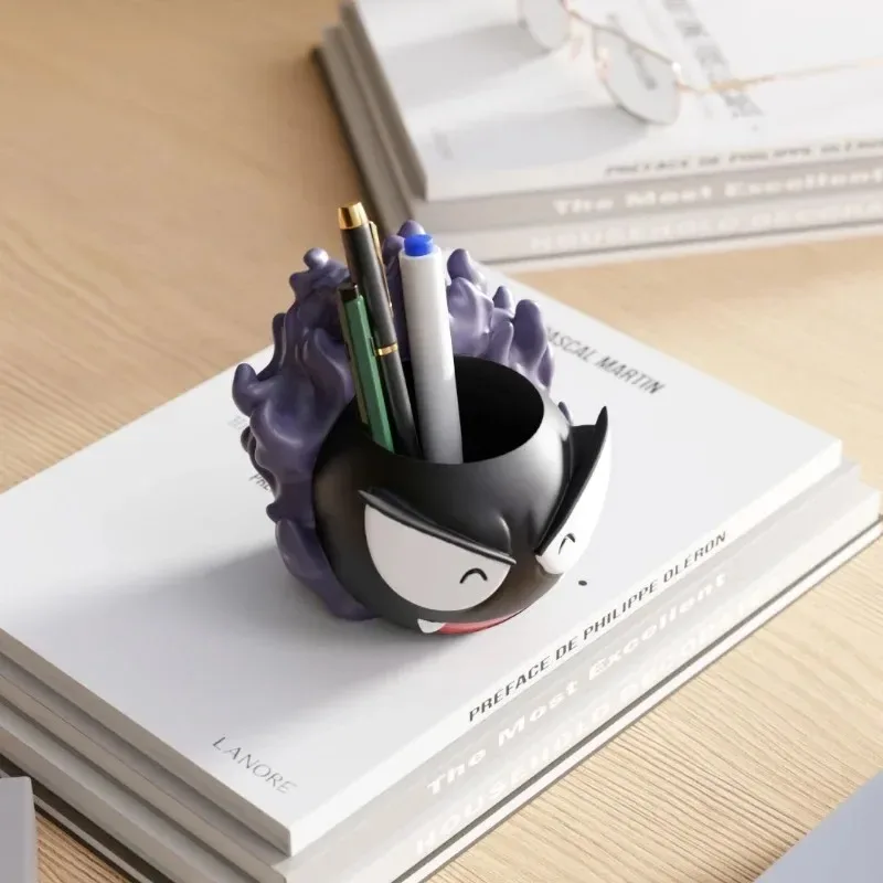 new-kawaii-gastly-pen-holders-anime-pokemon-gengar-desk-organizer-resin-pen-container-124x12cm-accessories-student-stationeries